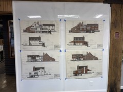 Architectural Renderings 4 Sheets Hand-Colored Elevations 30×42 Design Drawings