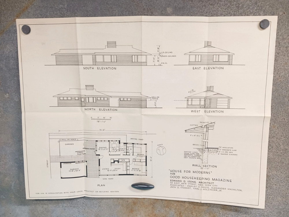 VTG 1950s House For Moderns Good Housekeeping Floor Plan MCM Sleek Cottage