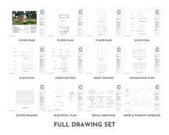 Modern Cabin House, 12′ x 20′, 512 Sq Ft, Tiny House, Architectural Plans