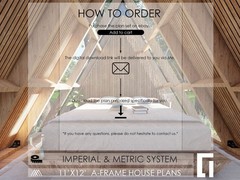 A-Frame House Cabin Plans -145SF- Blueprints – Modern