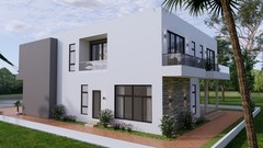39×49 Feet Modern House Plan 12×15 Meter 5 Beds 6 Baths Flat Roof (A4 Hard Copy)