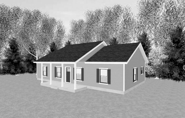 Ranch House Plans 1400 SF 3 Bed 2 Bath Open Floor – Split BR (Blueprints) #1218