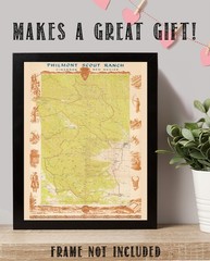 Philmont Scout Ranch New Mexico c1960 Vintage Topographic Map Wall Art