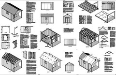 16′ x 10′ Cabin Pool House / Shed with Porch Plans #P61610, Free Material List