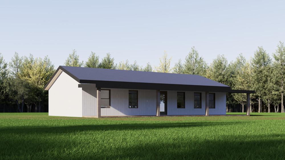 House Plan, Barndominium, 4 Bedroom 2 Bath with Porch, 1500 sf | PDF DOWNLOAD