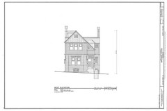 Charming narrow city lot Victorian Romanesque style home, architectural plans