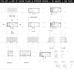 Container house plans – 1 bedroom – 1 bathroom – Digital PDF File