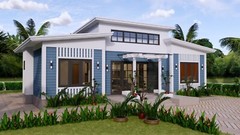 43×25 Feet House Plans 13×7.5 Meter 3 Beds 2 Baths Shed Roof PDF (A4 Hard Copy)