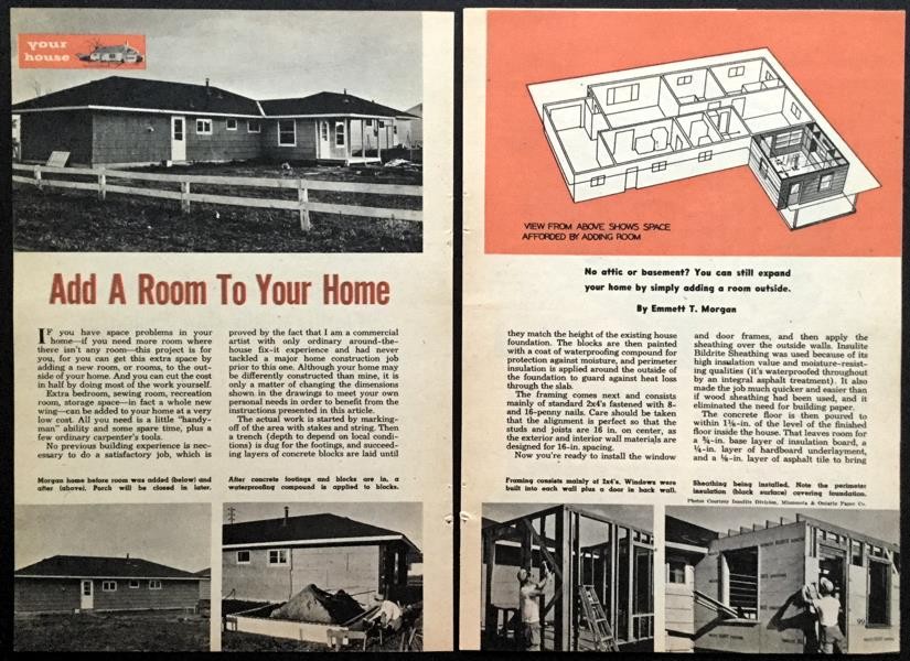 How-To Plan & Build a Room PLANS 1953 INFO Home Addition