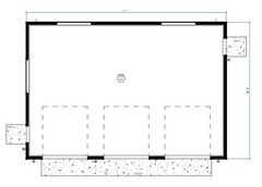 Modern 3-Car Garage Plan | 28’x40′ Contemporary Garage Design