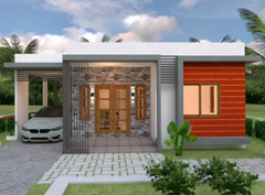 Small House Plan 10×11 Meter 33×36 Feet 3 Beds 2 Baths Terrace (A4 Hard Copy)