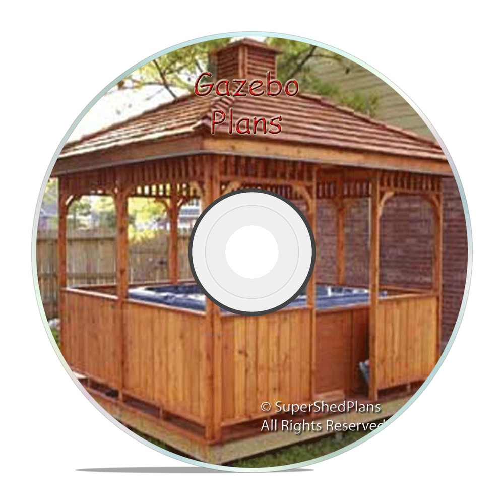 Beginner Design Gazebo Plans, 12ft Square Gazebo, Hip Roof Plans, Easy to Build