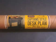 VTG Sears Early American Captains Style Desk Blueprint Plans Instruction Sheet