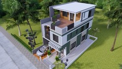 20×30 Feet House Plan 6×9 Meter 5 Bed 4 Bath Terrace Roof (PDF &A4 Hard Copy)