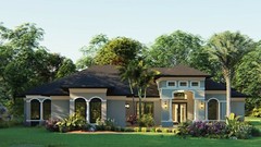 CAD FILE BLUEPRINTS MEDITERRANEAN HOUSE PLAN ARCHUP #104M