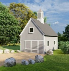Mini Car Barn Plans with Lofts – 3 Different Sets of Pole-Barn Plans (G8)