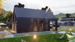 Black House 2 Bed, Bathroom, Terrace&Mansard Roof CAD Blueprints Metric/Imperial