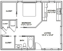 30×24 House — 1 Bedroom 1 Bath — 720 sq ft — PDF Floor Plan — Model 2C