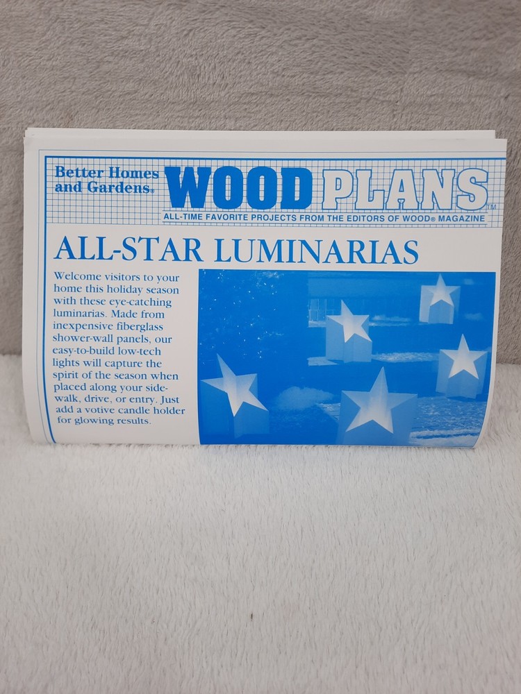 Better Homes and Gardens Wood Plans All Star Luminaria OFS #1049 Uncut