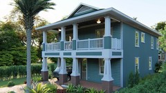 CADFILE BLUEPRINTS AMERICAN FOURSQUARE TWO STORY HOUSE PLAN ARCHUP #113A4S