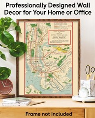 Rapid Transit Map of Greater New York Vintage Subway Rail Map Wall Art