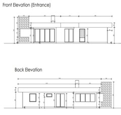 Tiny Modern 1Bedroom1Bathroom Small House Floor Plan with Flat Roof 480sqft/45m2