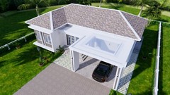 House Plans 14×11 Meter 46×36 Feet 3 Beds 2 Baths Hip Roof (A4 Hard Copy)