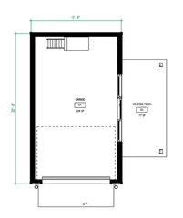 Modern Farmhouse Garage plans with Loft and Covered Porch