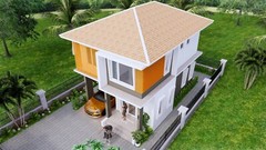 20×30 Feet Small House Plan 6×9 Meter 3 Beds 3 Baths Hip Roof PDF (A4 Hard Copy)