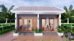 23×23 Small House Design 7×7 Meter Gable Roof 1 Bed 1 Bath (A4 Hard Copy)