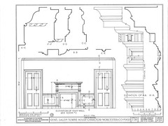Federal style wood house, Traditional Colonial home, architectural blueprints