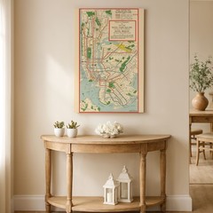 Rapid Transit Map of Greater New York Vintage Subway Rail Map Wall Art