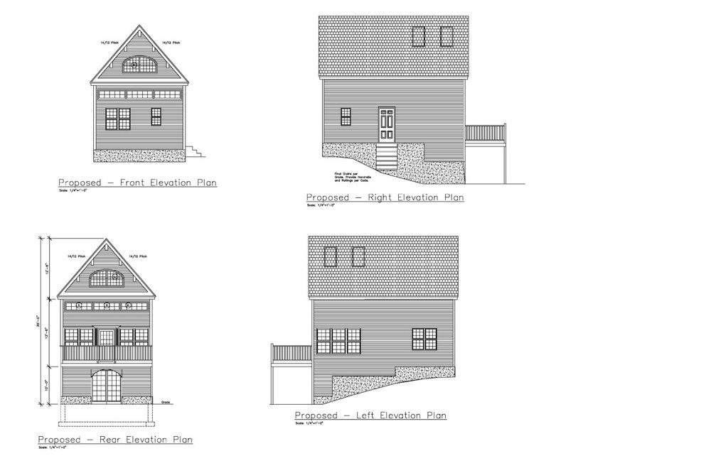 SMALL HOUSE PLAN CHALET LAKE HOUSE GABLE ROOF PLAN # 5189 SH