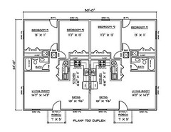 House Plan PDFs for Affordable Duplex 1700 Sq. Ft.