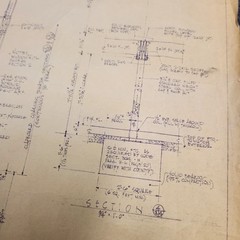 Vintage House Blueprint 33×17 1964 Mid Century Modern Drawing Art Glen Ellyn IL