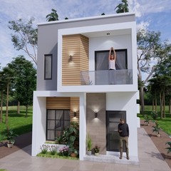 17×23 Feet Small House Plans 5×7 Meter 2 Bed 2 Bath PDF Plan (A4 Hard Copy)