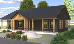 Cottage Small House Plan 3 Bedroom 2.5 Bath 1 Kitchen With Dining, Living Room