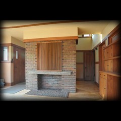 Frank Lloyd Wright, single story house plans, narrow lot, Prairie Style home