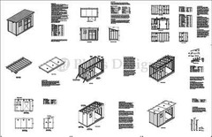 Shed Plans, 6′ x 12′ Modern #D0612M, Material List & Step-by-step instructions