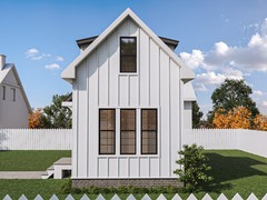 Tiny House Plan with loft – Farmhouse Style – 1 BR, 387 sf. Living Space.