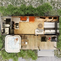 Container house plans – 1 bedroom – 1 bathroom – Digital PDF File