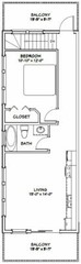 36×42 Apartment with 1-Car 1-RV Garage — PDF Floor Plan — 853 sqft — Model 1A