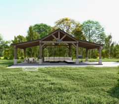 Pole Barn Pavilion Plans with Double Lean