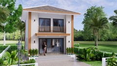 20×24 Feet House Plans 6×7.5 Meter 2 Bed 1 Bath Hip Roof PDF Plan (A4 Hard Copy)