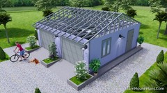 24×24 Feet 7.3×7.3 Meter 2 Cars Garage Shed Plan PDF Plans (A4 Hard Copy)