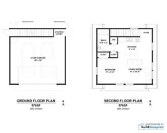 24′ x 24′ Two Car ADU Garage Loft Architectural Plans – PDF Download