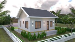 House Design 3d 7.5×8.5 Meter 25×28 Feet 2 bedrooms Gable Roof (A4 Hard Copy)