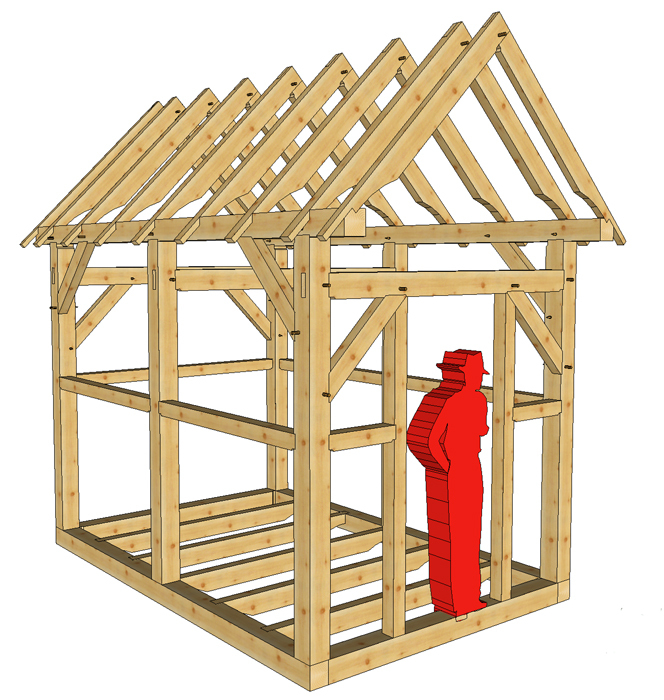 Timber Frame 8′ x 12′ Playhouse/Shed Plans on 8 1/2″x11″ paper new