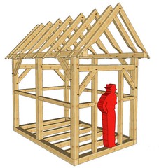 Timber Frame 8′ x 12′ Playhouse/Shed Plans on 8 1/2″x11″ paper new