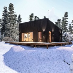 Modern House Cabin Plan, 20’x25′ Lean Cottage Architectural Blueprint